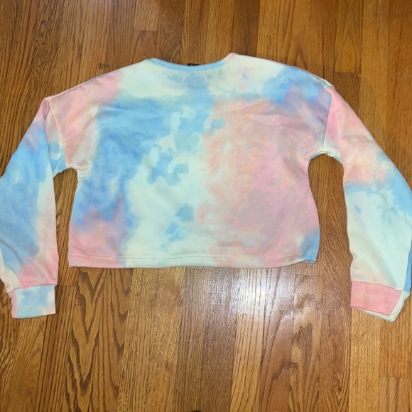 Dead Inside but Caffeinated tie-dye crewneck cropped sweatshirt. - Picture 4 of 8